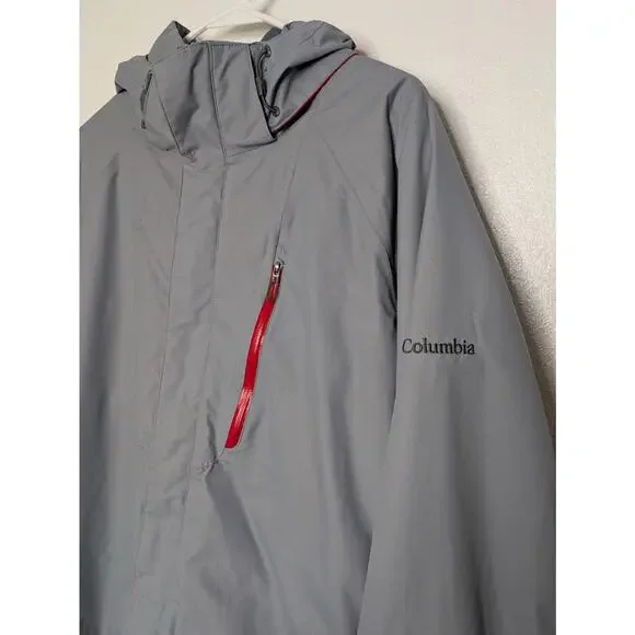 Columbia Jacket Mens Large Gray Omni-Tech Hooded Rain Waterproof - Picture 5 of 12